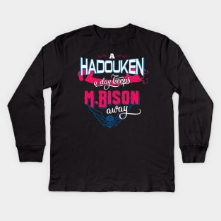 A Hadouken A Day Keeps M.Bison Away Kids Long Sleeve T-Shirt